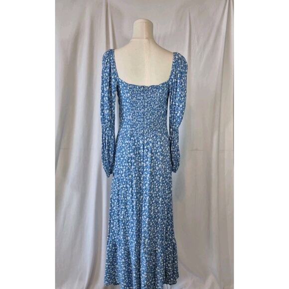Reformation Mica Marie Blue Floral Midi Dress 10 - Picture 7 of 9